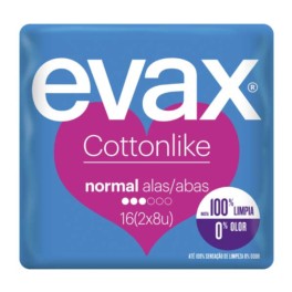 Evax Cottonlike Normal Compresas con Alas, 16 unidades | Farmaconfianza