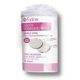 Farline Discos Desmaquillantes Ovalados Doble Cara, 40 unidades