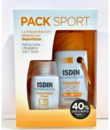 ISDIN Pack Fotoprotector Fusion Water Gel Sport SPF50+ 100 ml + Fusion Water Crema SPF50+ 50 ml | Farmaconfianza