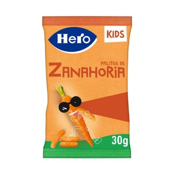 Hero Kids Palitos de Zanahoria, 30 g