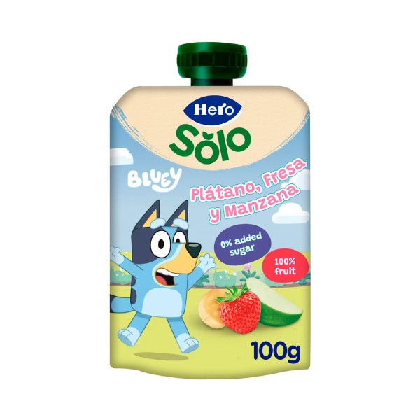 Hero Solo Plátano, Fresa y Manzana, 100g