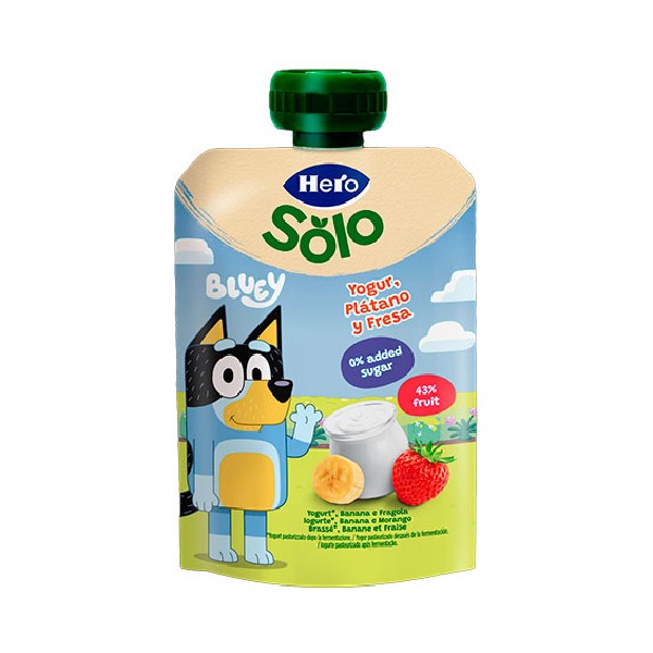 Hero Solo Yogur, Plátano y Fresa, 100g