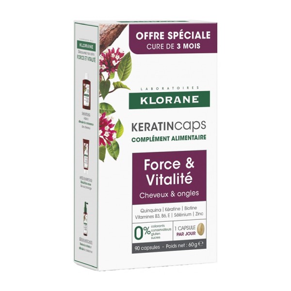Klorane Keratincaps Trio 3x30 cápsulas