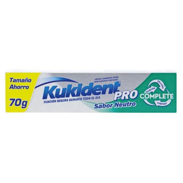 Kukident Pro Complete Crema Adhesiva Sabor Neutro, 70gr | Farmaconfianza