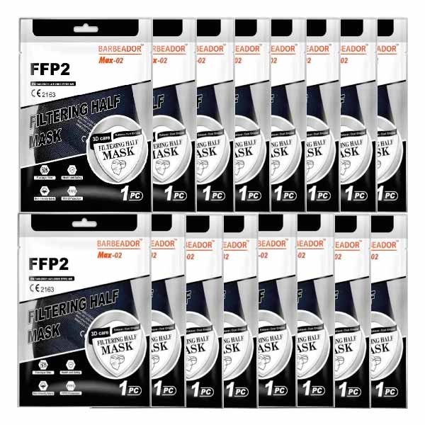 Mascarilla FFP2 Filtering Half Mask Color Negro, 20 unidades | Compra Online