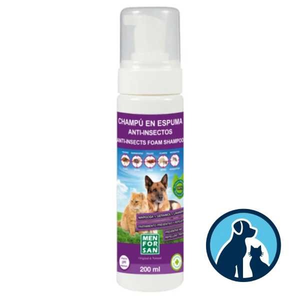 Menforsan Champú en Espuma Anti-Insectos para Perros y Gatos, 200 ml | Farmaconfianza