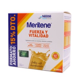 Meritene Fuerza y Vitalidad Sabor Café Descafeinado, 30 sobres