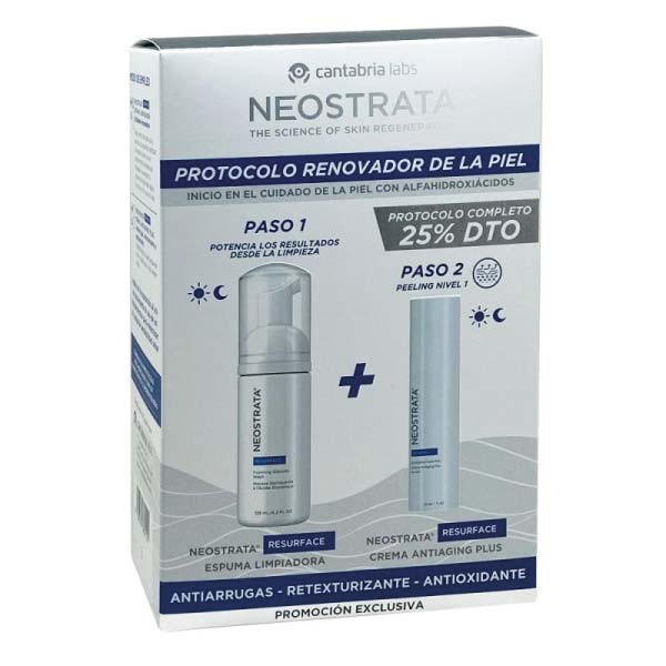 Neostrata Resurface Protocolo Antiarrugas, Retexturizante y Antioxidante, Espuma + Crema Antiaging Plus | Farmaconfianza