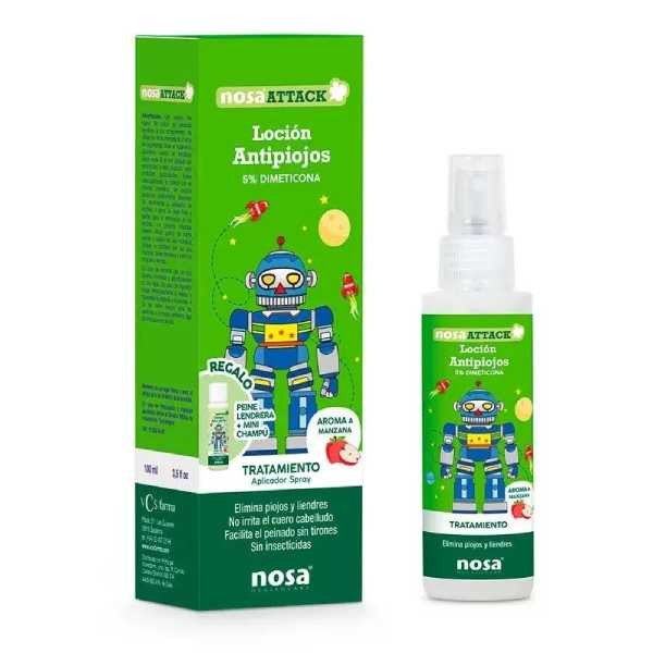 Nosa Loción Antipiojos 5% Dimeticona Manzana, 100 ml | Farmaconfianza