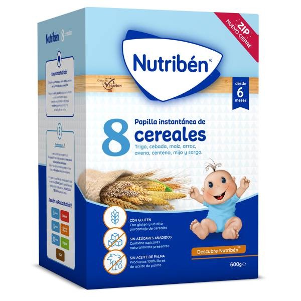 Nutribén Papilla 8 Cereales, 600 g
