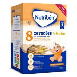 Nutriben 8 cereales 4 frutas con un toque de miel, 600 g