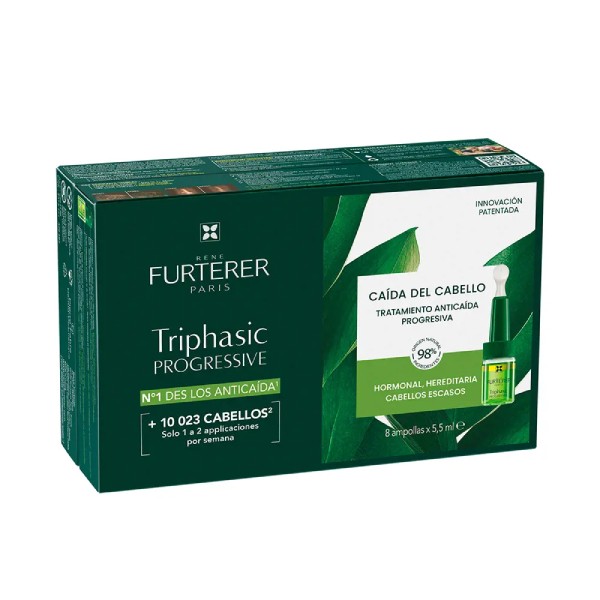 Rene Furterer Triphasic Progressive Anticaída, 8 frascos | Farmaconfianza