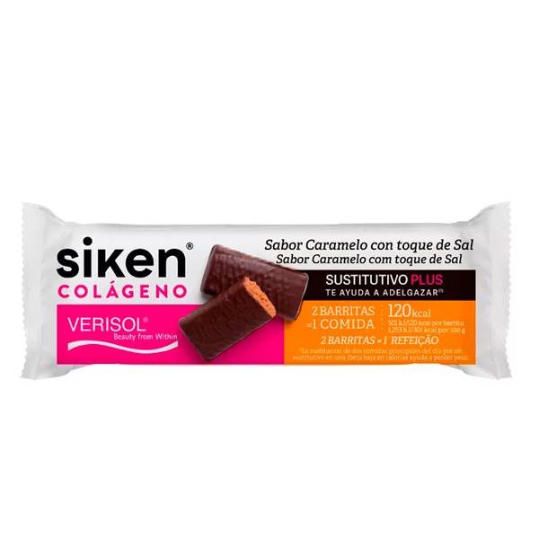 Siken Colágeno Barrita Sustitutiva Plus Caramelo con toque de sal, 1 barrita | Farmaconfianza