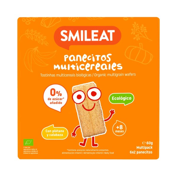Smileat Panecitos Multicereales con Plátano y Calabaza, 60g