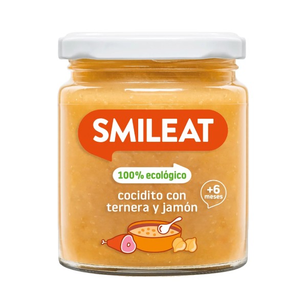 Smileat Potito Cocidito con Ternera y Jamón, 230g