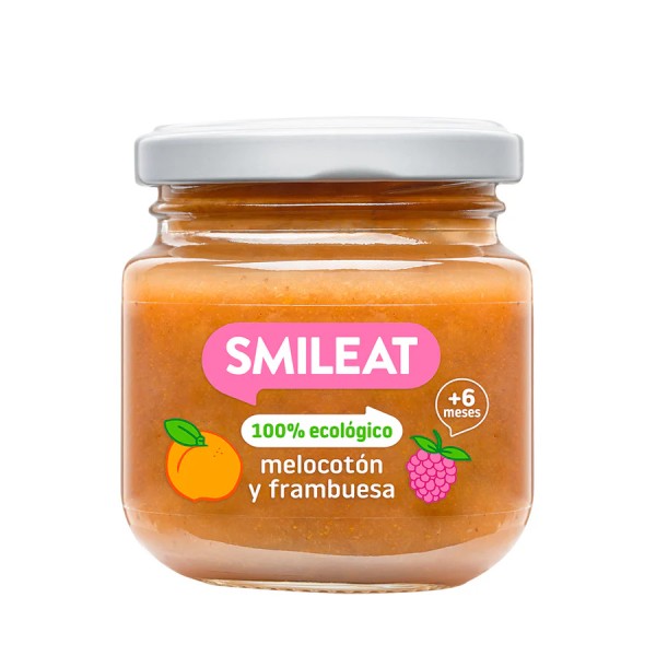 Smileat Potito Melocotón y Frambuesa, 130g