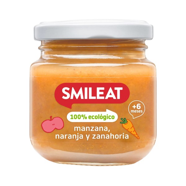 Smileat Potito de Manzana, Naranja y Zanahoria, 130g