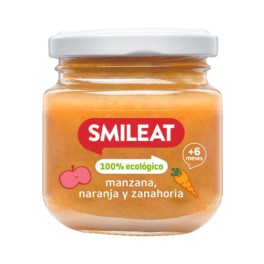 Smileat Potito de Manzana, Naranja y Zanahoria, 130g