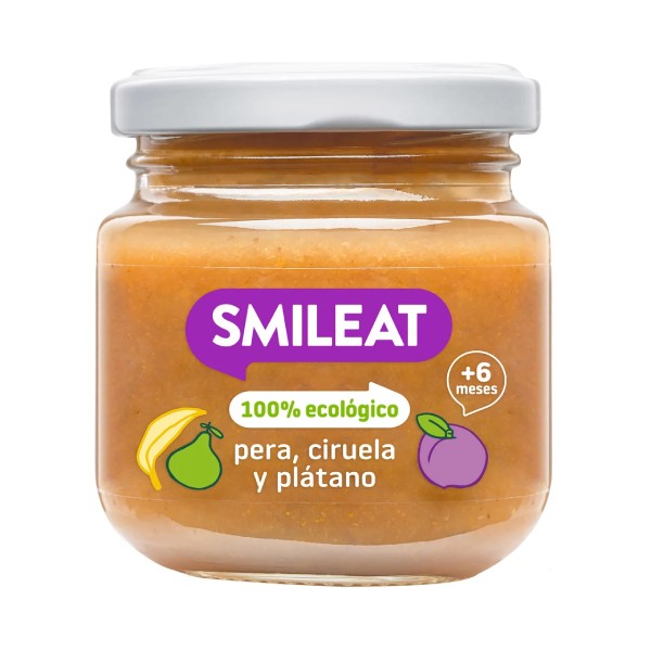 Smileat Potito Pera, Ciruela y Plátano, 130g