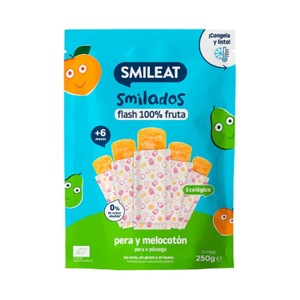 Smileat Smilados Flash Pera y Melocotón, 250g
