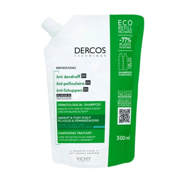 Vichy Dercos Champú Anticaspa Eco Envase, 500ml