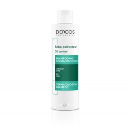 Vichy Dercos Champú Sebo-Corrector para cabellos grasos, 200 ml
