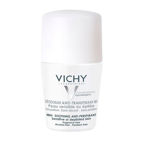 Vichy Desodorante Anti-transpirante 48h. Roll-on, Piel Sensible, 50 ml
