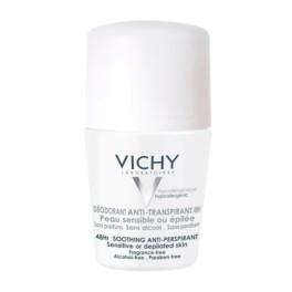 Vichy Desodorante Anti-transpirante 48h. Roll-on, Piel Sensible, 50 ml