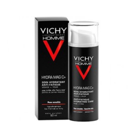Vichy Homme Hydra MagC. Tratamiento hidratante antifatiga para rostro y ojos