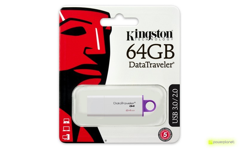 Kingston Technology DataTraveler G4 64GB 64GB USB 3.0 Roxo, Branco unidade de memória USB - Item3