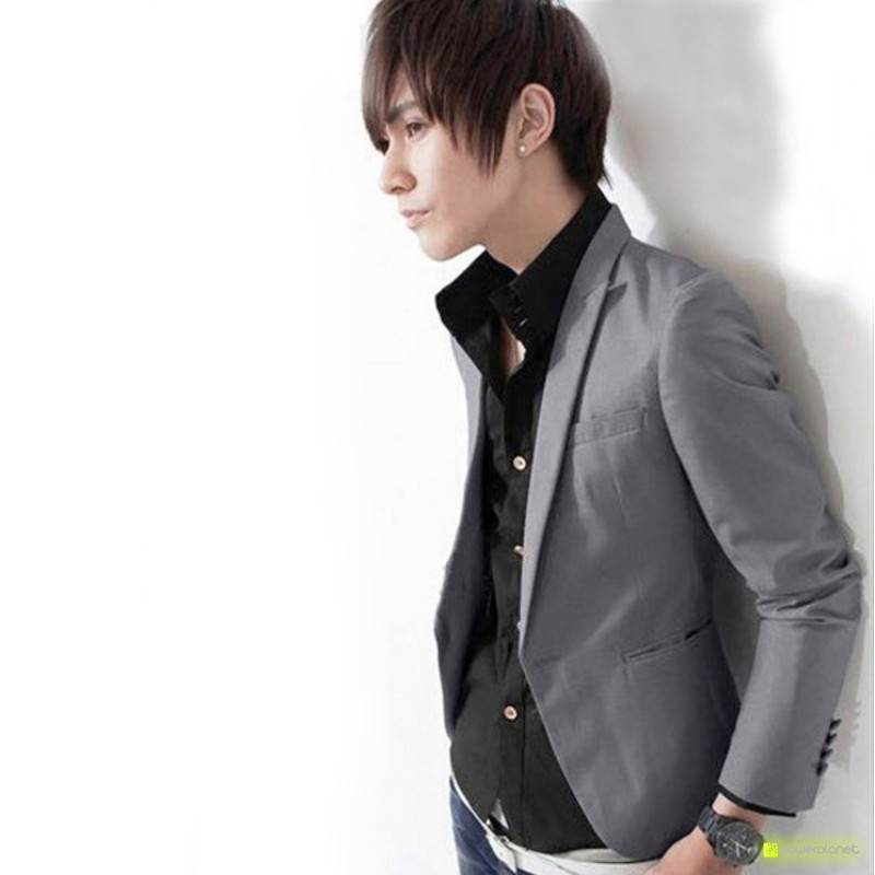Blazer Slim Fit Casual Gris - Hombre - Ítem2