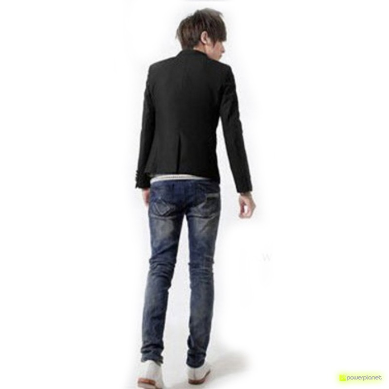Blazer Slim Fit Casual Preto - Homen - Item2