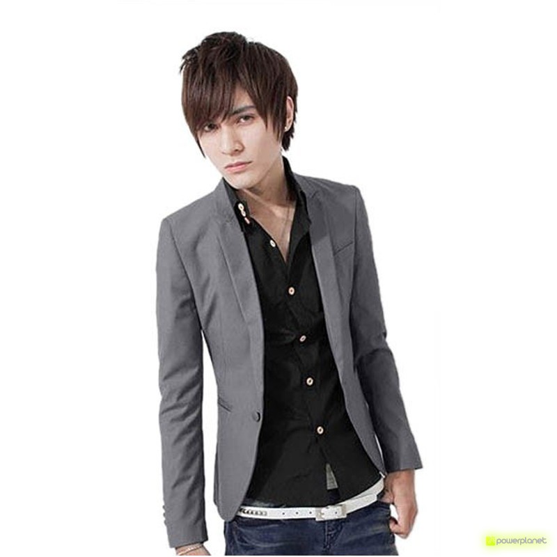 Blazer Slim Fit Casual Gris - Hombre