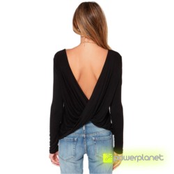 Blusa Preta Manga Comprida V de Volta - Item1
