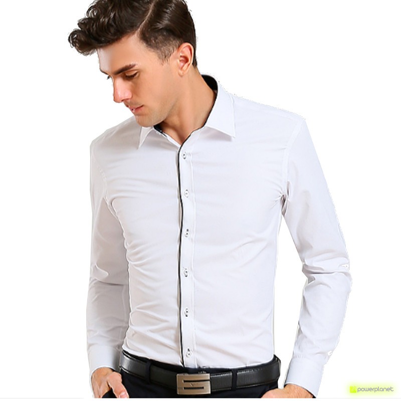 Camisa Basic Manga Larga Blanco - Hombre