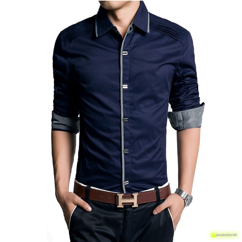 Camisa Slim Fit Azul - Hombre