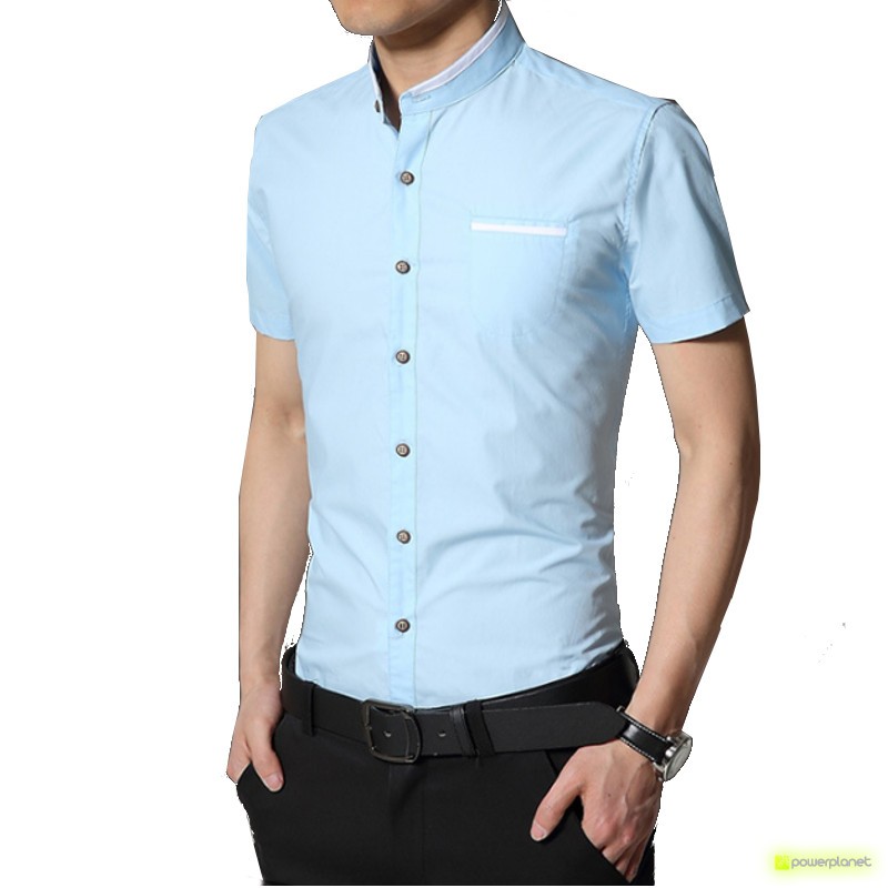 Camisa Slim Line Basic Azul - Hombre