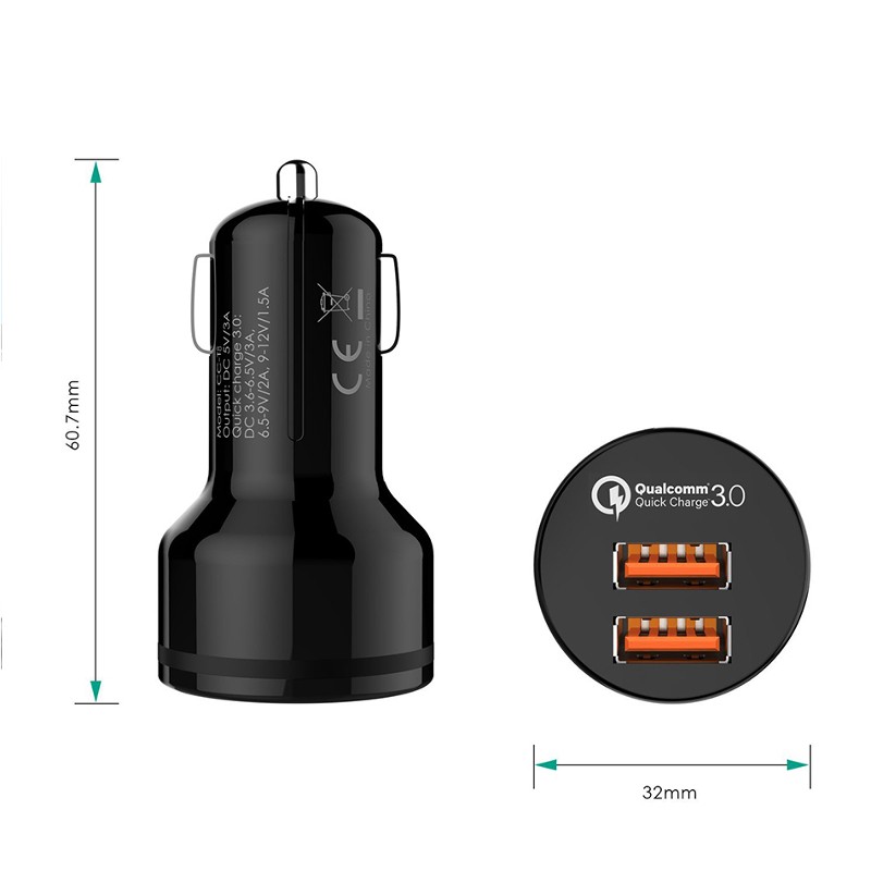 Cargador de coche CRDC CC-T8 36W QC Micro USB 3.0 - Ítem3