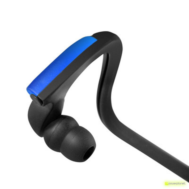 Energy Earphones Running Two Neon Blue Mic - Item1