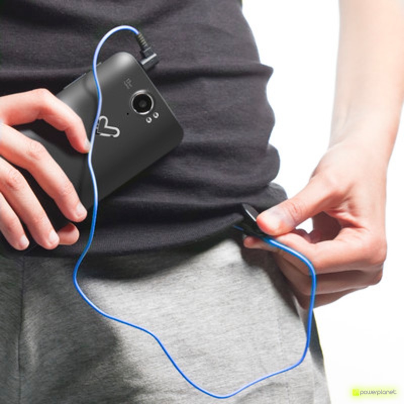 Energy Earphones Running Two Neon Blue Mic - Item2