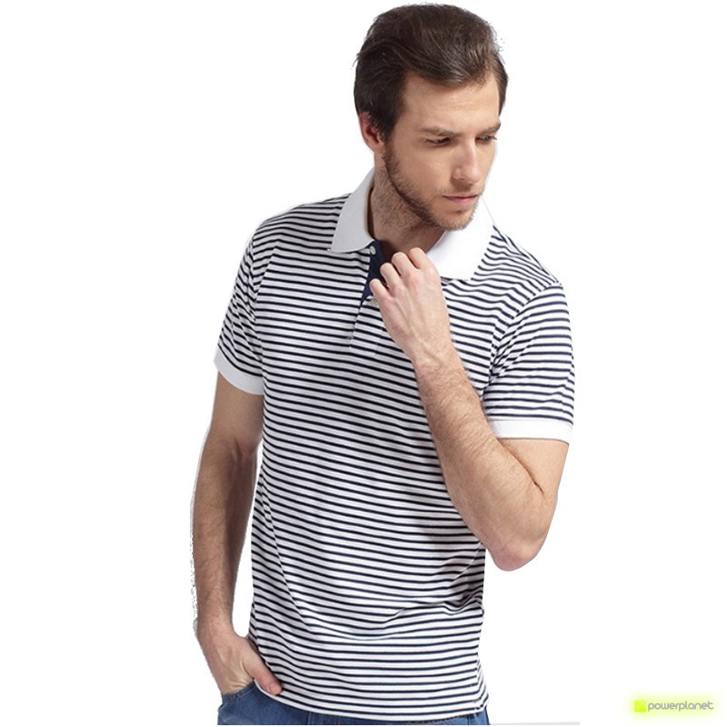 Polo Stripe Preto - Homen