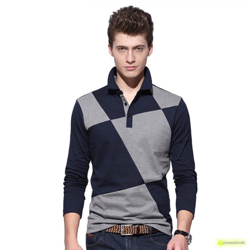 Polo Modern Puzzle Azul - Hombre