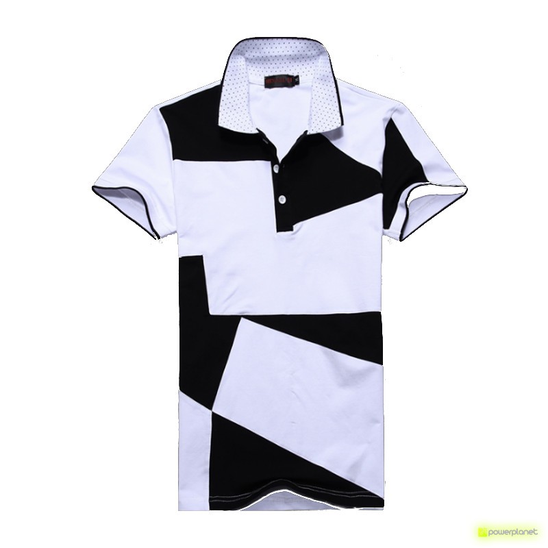 Polo Step Design Blanco - Hombre