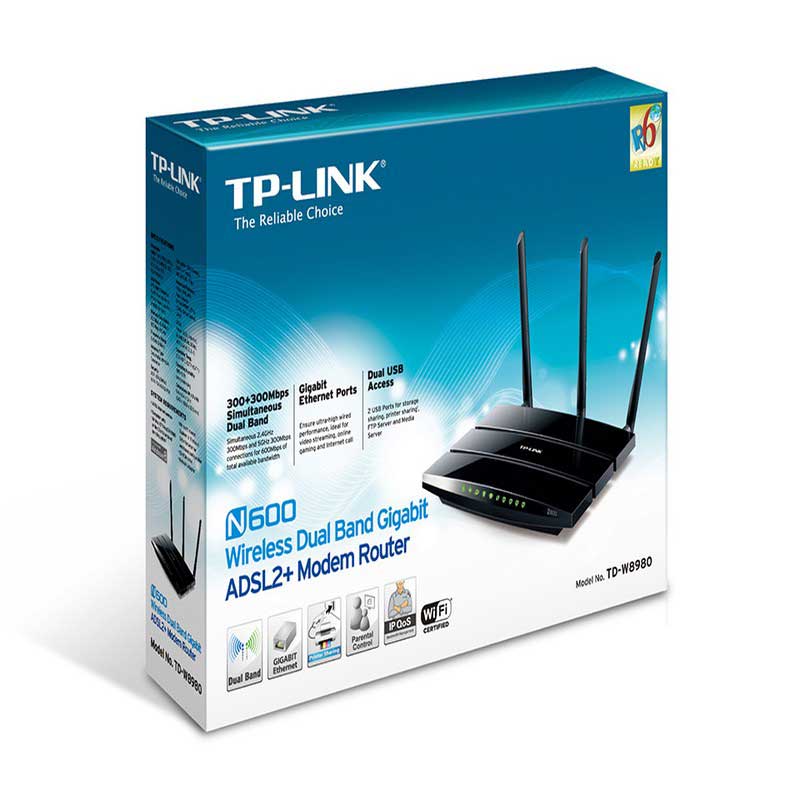 TP-LINK TD-W8980 N600 Wireless Dual Band Gigabit ADSL2+ Modem Router - Ítem4