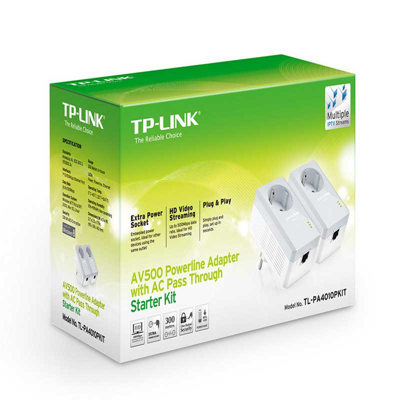 TP-Link TL-PA4010PKIT Starter Kit AV500 Powerline adapters with integrated plug - Item1