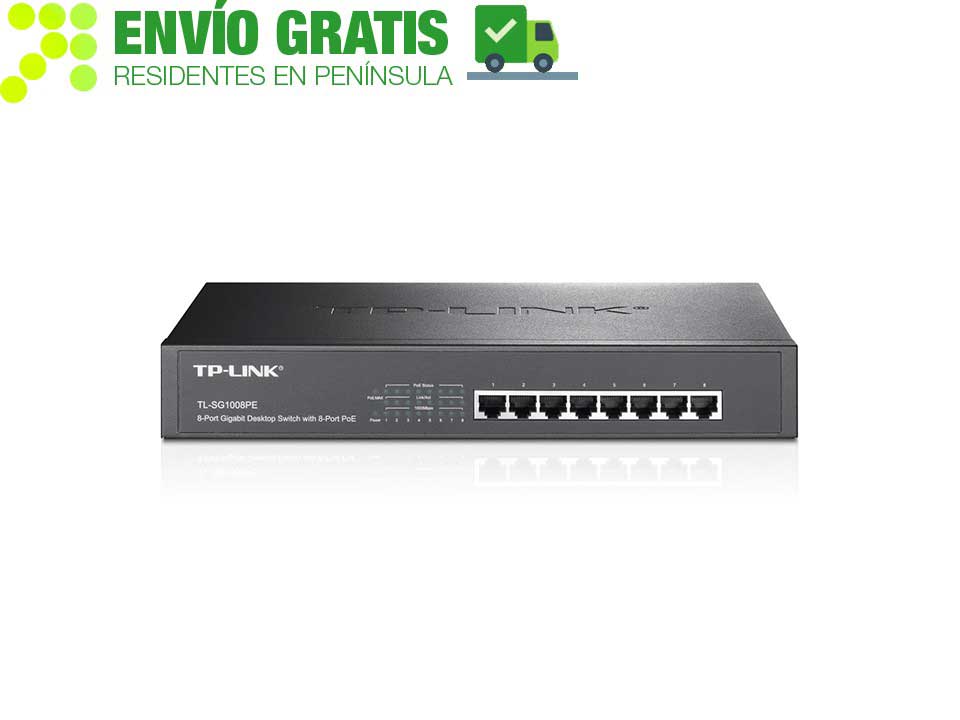 TP-LINK TL-SG1008PE Switch para sobremesa/bastidor con 8 puertos Gigabit PoE