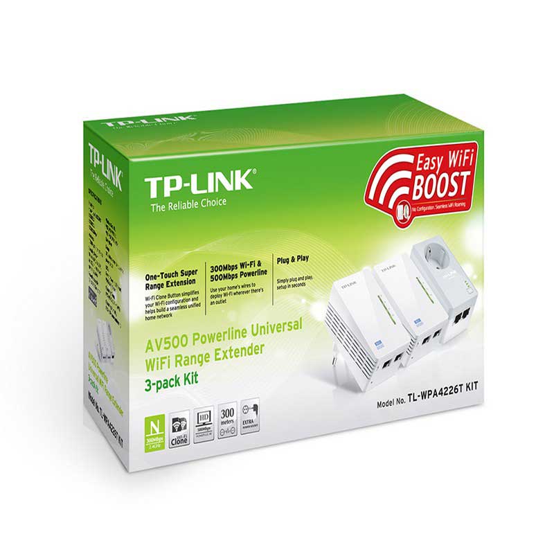 TP-Link TL-WPA4226T WiFi AV500 Powerline Extender Kit consists of 3 devices - Item1