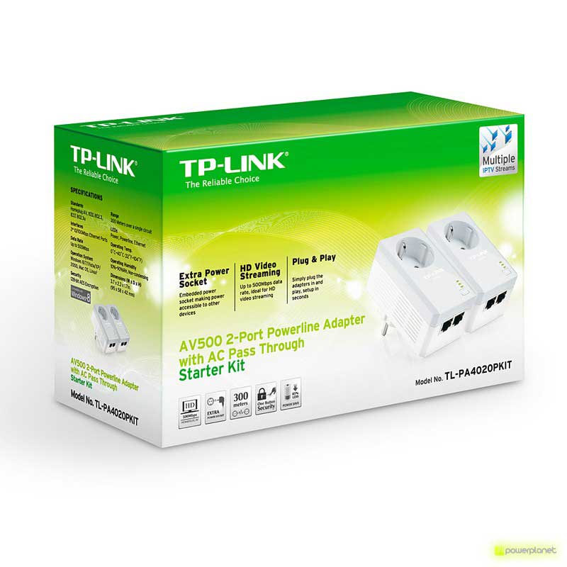 TP-Link TL-PA4020PKIT Starter Kit AV500 Powerline Adapters 2-port with built-in plug - Item3