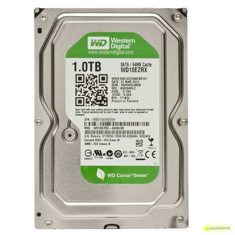 Disco Rigido WD Caviar Green 1TB SATA3 3.5