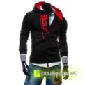 Sudadera Lateral Zipper negro y rojo - Hombre - Ítem